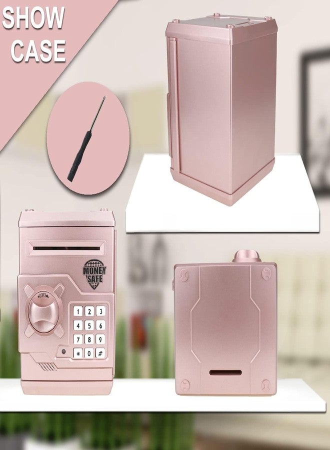 TOPBRY Piggy Bank for kids,Electronic Password Piggy Bank Kids Safe Bank Mini ATM Piggy Bank Toy for 3-14 Year Old Boys and Girls (Rose Gold) - Image 4